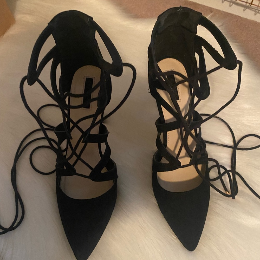 Black suede Forever 21 heels
